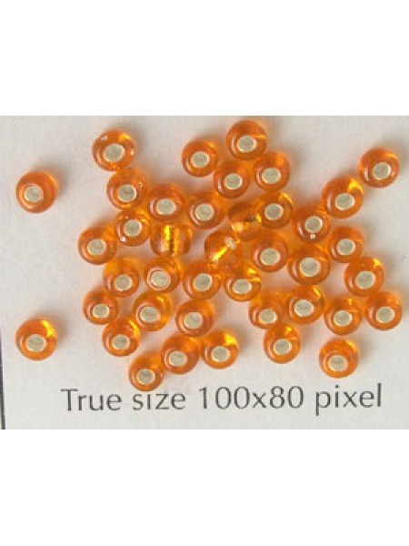 Seed Bead Size 8 Orange/Metallic  10gram