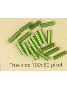 Bugle 6mm Emerald Metallic - per 10 gram