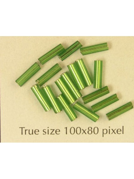 Bugle 6mm Emerald Metallic - per 10 gram