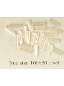 Bugle 6mm Milky AB- per 10 gram