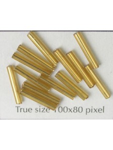 Bugle Bead 12mm Gold Metallic- 10 gram