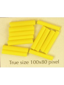 Bugle Bead 12mm Solid Yellow - per 10gr