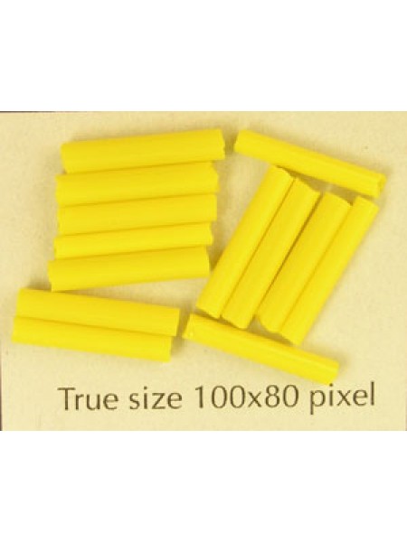 Bugle Bead 12mm Solid Yellow - per 10gr