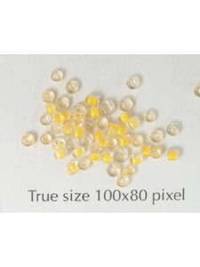 Seed Bead #10 Clear/Yellow Core-10 gram