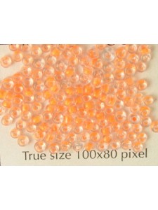 Seed Bead #10 Clear/Orange Core-10gram