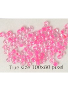 Seed Bead #10 Hot Pink/Clear - 10gram