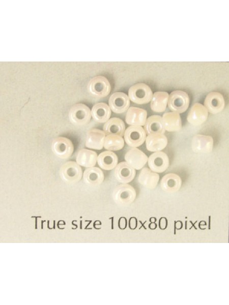 Seed Bead #8 Solid White Luster-10 gram