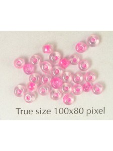 Seed Bead #8 Clear/Pink - per 10 gram
