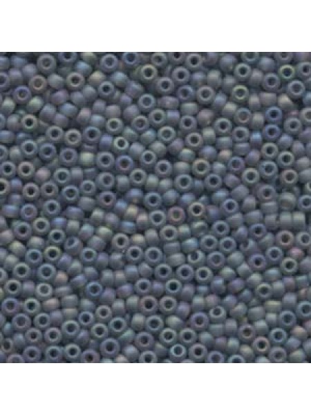 Miyuki 8/0 Seed Bead Matt TR Grey AB 22g