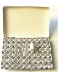 Case Aluminium with 54 Jars Glass Tops