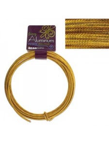 Aluminium Wire Emboss 9 gauge 5m Gold