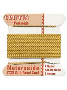 Griffin Silk Beading Cord Amber Size 5
