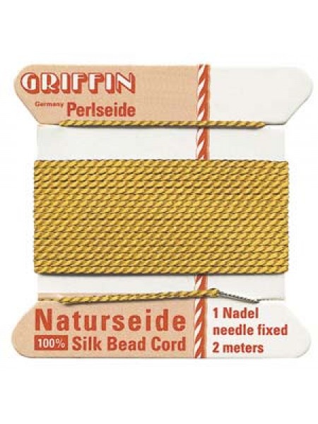 Griffin Silk Beading Cord Amber Size 5