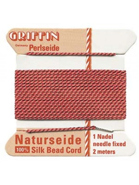 Griffin Silk Beading Cord Coral No 3