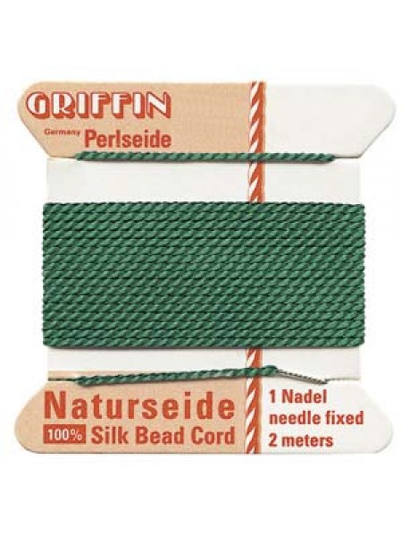 Griffin Silk Beading Cord Green No 5