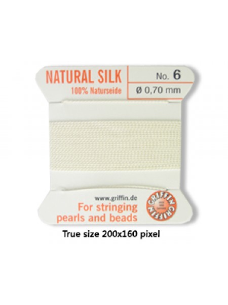 Griffin Silk BD Cord White #6 w/needle