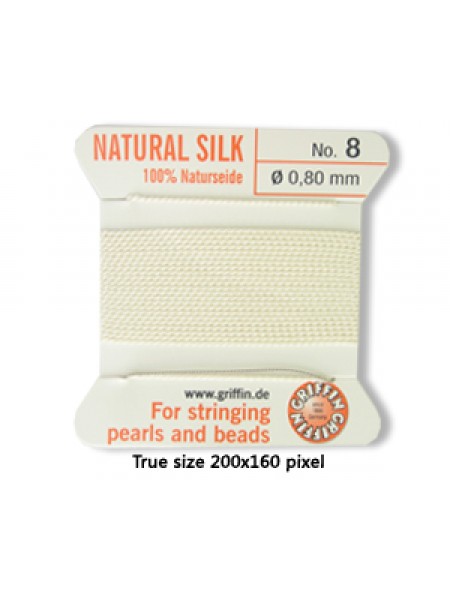 Griffin Silk BD Cord White #8 w/needle