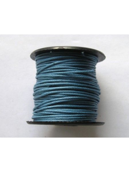 Cotton Wax Cord 0.5mm Blue 25 meters