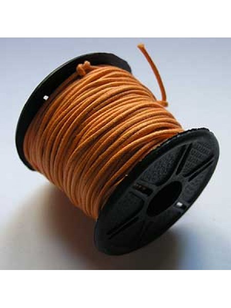 Cotton Wax Cord 1mm Orange 25 meters