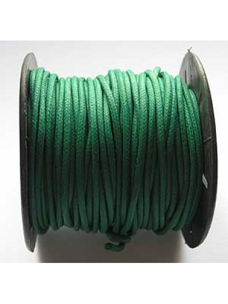 Cotton Wax Cord 2mm Green 3 meters