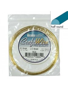 Craft Wire 18ga Half-round 4yd Gold plat