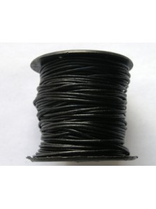 Round Leather Cord 1.2mm Black 25 meters