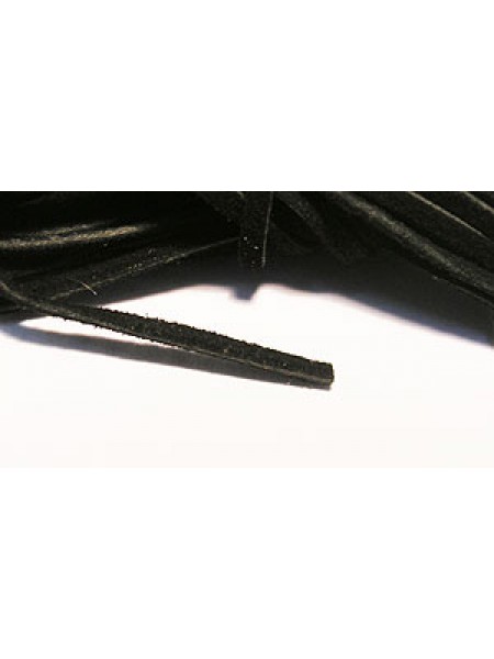 Suede Leather Flat 1.75mm Black 3mt