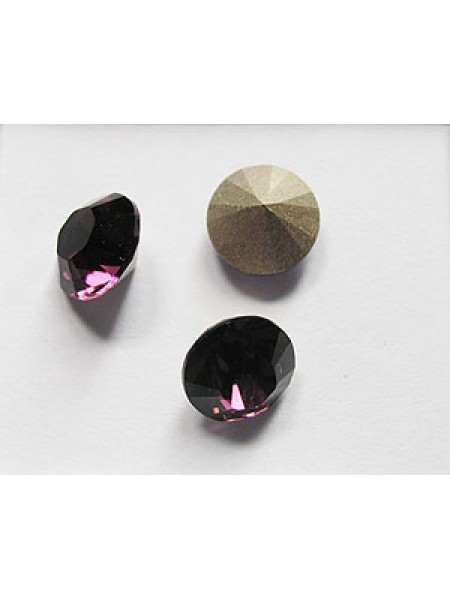 Swar Round Stone ~8.2mm Amethyst  foiled