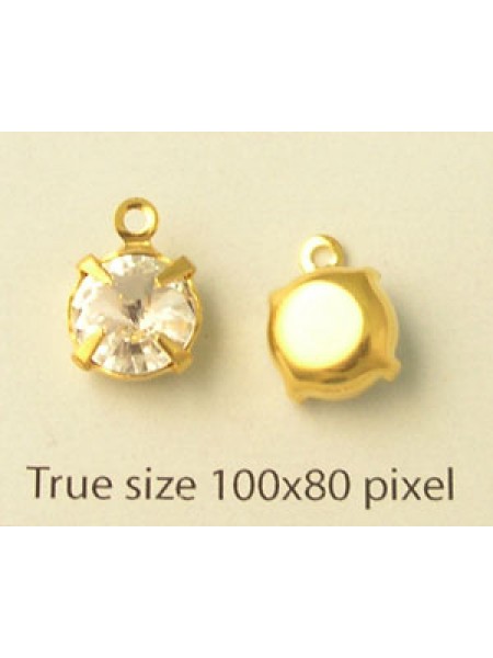 Round stone SS39 clear gold set 1 ring