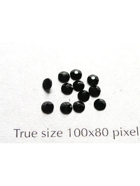 Swar Flat Round Stone ~2.85mm Jet