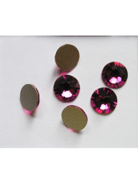 Swar Round Flat Stone 6.5mm Fushia