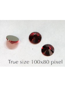 Swar Flat Round Stone 6.5mm Siam Red