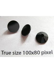 Swar Flat Round Stone ~7.2mm Jet