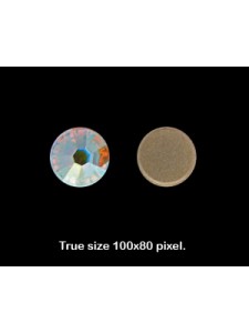 Swar Flat Round Stone Clear AB ~ 8.5mm