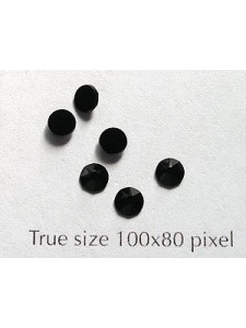 Swar Flat Round Stone  ~3.75mm Jet