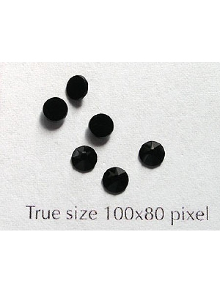 Swar Flat Round Stone  ~3.75mm Jet