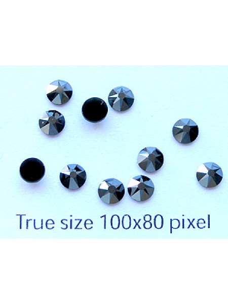 Swar Flat Stone SS16 (4mm) Jet Hematite