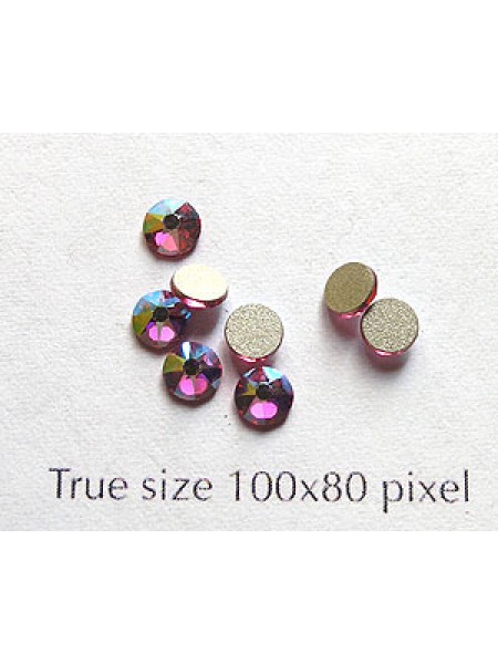 Swar Flat Round Stone ~3.75mm Rose AB