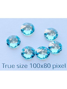 Swar Flat Round Stone 6.5mm Aquamarine F