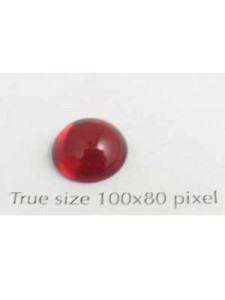 Swar Round Stone Smooth 10 mm Siam Red