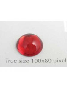 Swar Round Stone Smooth 12mm Siam Red