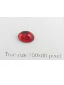 Swar Oval Stone Smooth 8x6 mm Siam Red