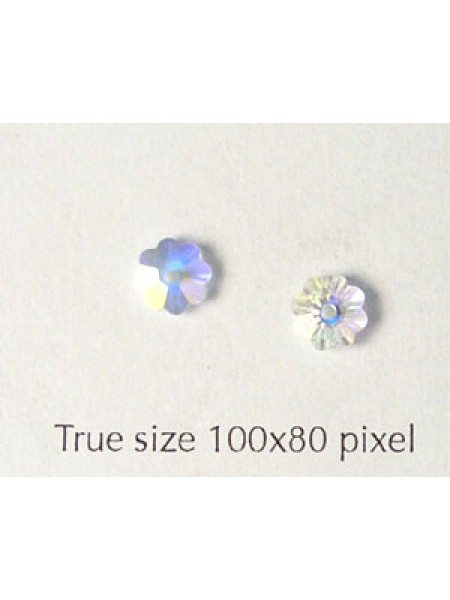 Swar Floral Button 6mm Clear AB Unfoiled