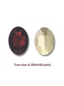 Swar Oval Stone 30x22mm Burgundy