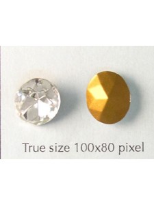 Swar Oval Stone Faceted 12x10mm Clr Foil