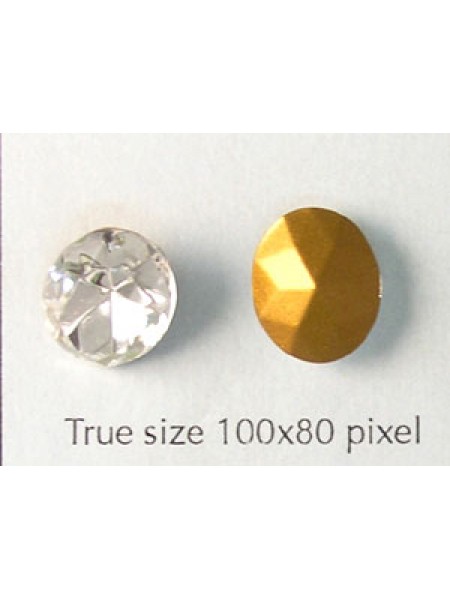 Swar Oval Stone Faceted 12x10mm Clr Foil