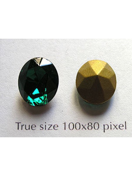 Swar Oval Stone Fac 12x10mm Emerald GF