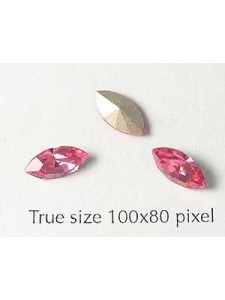 Swar Navette Stone 10x5mm Rose Foil