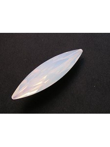 Swar Navette 48x13mm White Opal