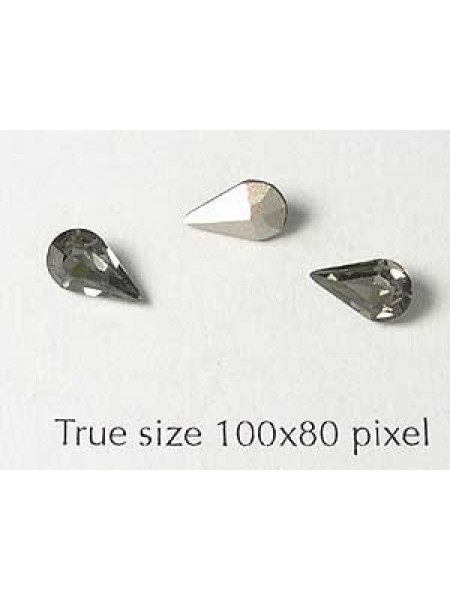 Swar Stone Drop 8x4.8mm Black Diamond